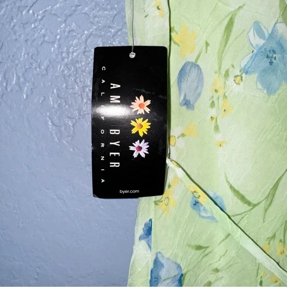 Vintage Y2K Amy Byer Dress Green Floral Size Medium - Picture 8 of 8